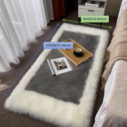 AR3- 1pc, Soft and Fluffy Sheepskin Rug for Bedroom and Living Room - Non-Slip and Machine Washable Carpet for Dormitory and Room Decor