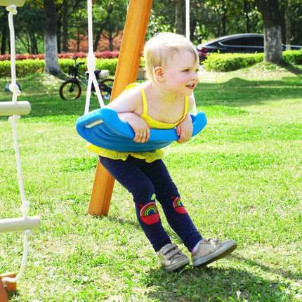 AZ3- Wooden Swing Set with Slide;  Outdoor Playset Backyard Activity Playground Climb Swing Outdoor Play Structure for Toddlers;  Ready to Assemble Wooden Swing-N-Slide Set Kids Climbers - Likeshoppe 