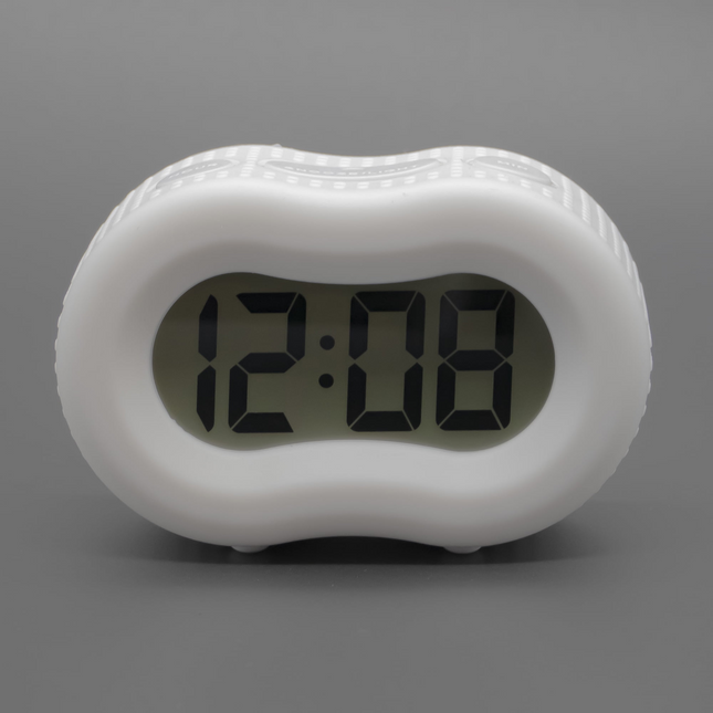 CH30- Timelink Rubber Smartlight Fashion Digital LCD Alarm Clock - White - Likeshoppe 