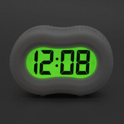 CH30- Timelink Rubber Smartlight Fashion Digital LCD Alarm Clock - White - Likeshoppe 