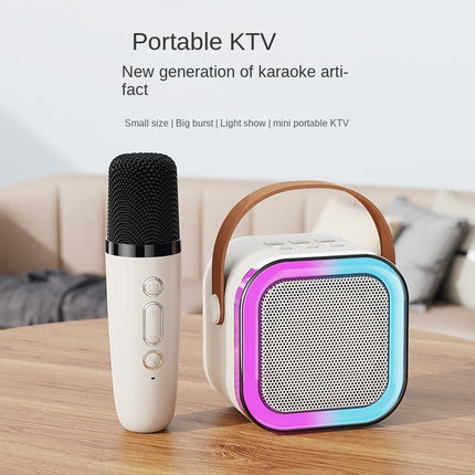 CC4- Karaoke Machine for Kids Adults,Mini Portable Blue-Tooth Karaoke Speaker with 2 Wireless Microphones and Dynamic Lights,Birthday Gift,Home KTV,Outdoor,Travel - Likeshoppe 