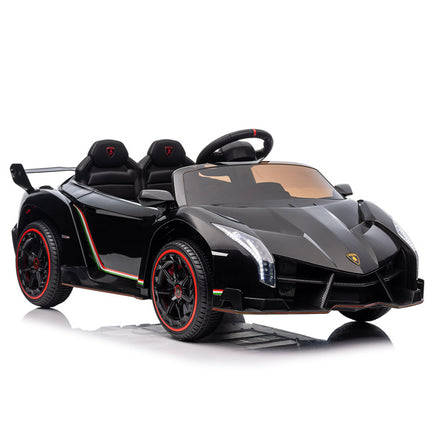 BH15- LEADZM Lamborghini Poison Small Dual Drive 12V 4.5AH with 2.4G Remote Control Sports Car Electric Car Black - Likeshoppe 
