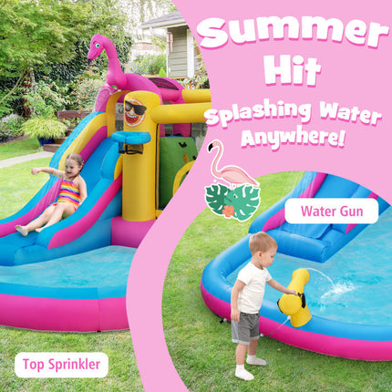 BC15- Inflatable Bounce Castle with Long Water Slide and 735W Blower - Likeshoppe 