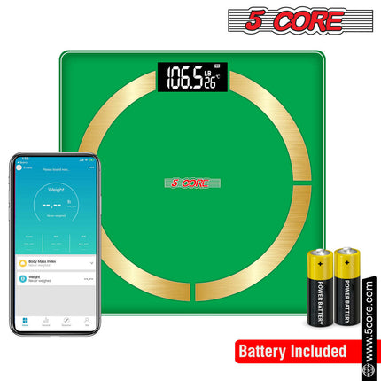 BT2- 5 Core Bathroom Scale for Body Weight • Digital Scale with Smart Accurate App sync w Bluetooth • 13 Body Composition Analyzer • Battery Operated Health and Fitness Accessory • 400 lbs - BBS 03 B SG - Likeshoppe 