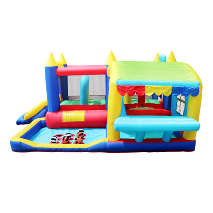 BC9-7 in 1 Inflatable Bounce House, Bouncy House with Ball Pit for Kids Indoor Outdoor Party Family Fun, Obstacles, Toddler Jump Bouncy Castle with Ball Pit for Birthday Party Gifts - Likeshoppe 