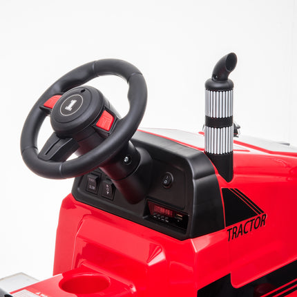 BH18-Toy Tractor with Trailer,3-Gear-Shift Ground Loader Ride On with LED Lights - Likeshoppe 