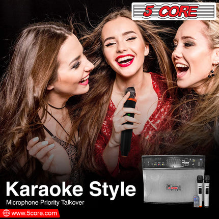 CC23- 5 Core Subwoofer System with Bluetooth/ 40W Active Speaker, Digital Display, 8 Ohm, with AUX, MIC, USB Input with Remote Control Ideal for Karaoke, Presentation, Meeting- Destiny - Likeshoppe 