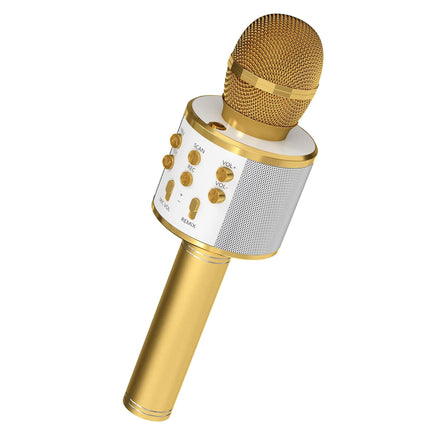 CC19- 5 Core Karaoke Wireless Microphones Bluetooth • w Stereo Mic Speaker • Portable Recording Microfono Inalambrico • SD Card & USB • Gifts Music Toys for Kids and Adults All Age- WM SPK GLD - Likeshoppe 