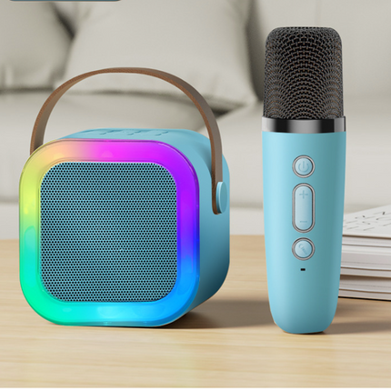 CC4- Karaoke Machine for Kids Adults,Mini Portable Blue-Tooth Karaoke Speaker with 2 Wireless Microphones and Dynamic Lights,Birthday Gift,Home KTV,Outdoor,Travel - Likeshoppe 
