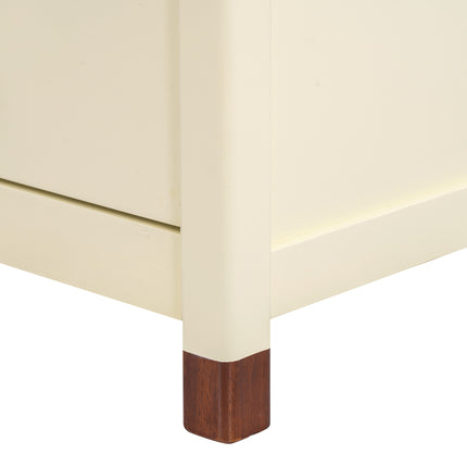 AW5- Wooden Nightstand with Two Drawers for Kids,End Table for Bedroom,Cream+Walnut - Likeshoppe 