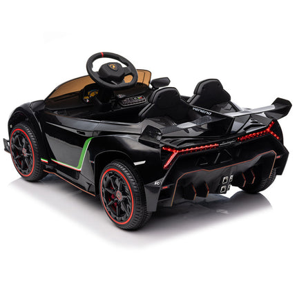 BH15- LEADZM Lamborghini Poison Small Dual Drive 12V 4.5AH with 2.4G Remote Control Sports Car Electric Car Black - Likeshoppe 