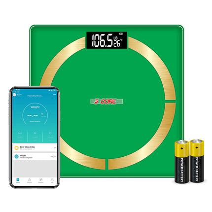 BT2- 5 Core Bathroom Scale for Body Weight • Digital Scale with Smart Accurate App sync w Bluetooth • 13 Body Composition Analyzer • Battery Operated Health and Fitness Accessory • 400 lbs - BBS 03 B SG - Likeshoppe 