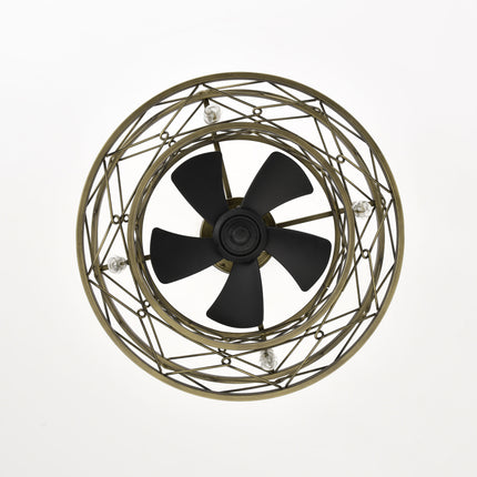 BU12- Small Low profile Enclosed Modern Revrersible Bladeless Ceiling Fan with Lights 20'' Caged Ceiling Fan with Light for bedroom - Likeshoppe 