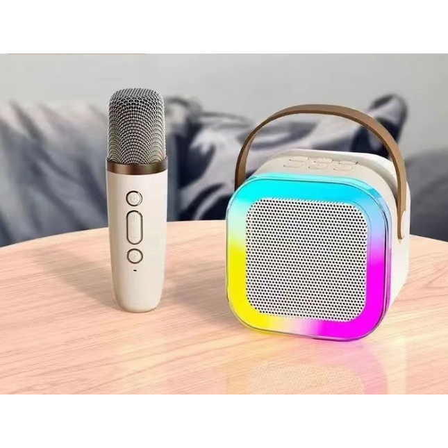 CC4- Karaoke Machine for Kids Adults,Mini Portable Blue-Tooth Karaoke Speaker with 2 Wireless Microphones and Dynamic Lights,Birthday Gift,Home KTV,Outdoor,Travel - Likeshoppe 