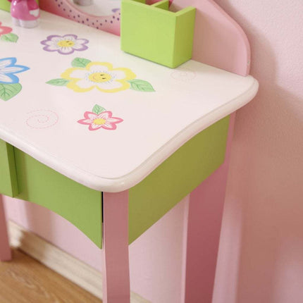AY4- Kids Funnel Layla Girls Flower Vanity Set with Stool - Likeshoppe 