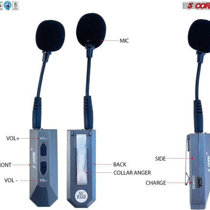 CC26- 5 Core Wireless Lavalier Microphone System with Power Amplifier 200 Watt PMPO Receiver Loud Speaker PA System Set Lapel Mic 2 in 1 for Teaching Speech Meetings Classroom Conference Seminar-5C APS - Likeshoppe 