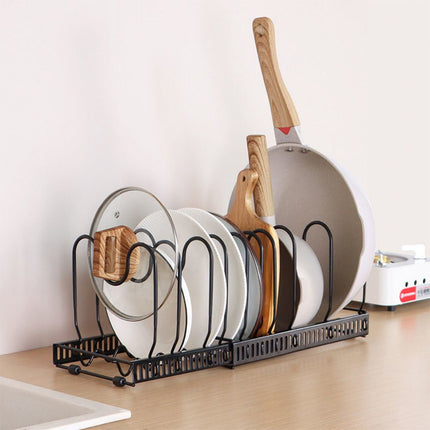 BY4- Adjustable Kitchen Pot Rack, Cutting Board, Cutting Board, Pot Cover Storage Rack, Multifunctional Storage Rack, Telescopic Pot Rac0k, Kitchen Storage Rack - Likeshoppe 