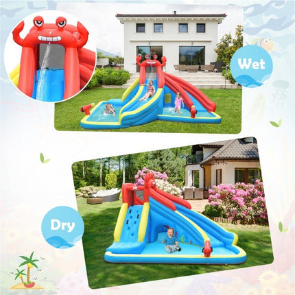 BC18- Inflatable Water Slide Crab Dual Slide Bounce House Without Blower - Likeshoppe 
