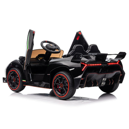 BH15- LEADZM Lamborghini Poison Small Dual Drive 12V 4.5AH with 2.4G Remote Control Sports Car Electric Car Black - Likeshoppe 