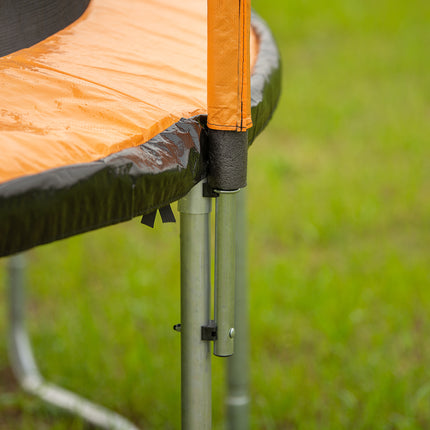 BA8- 15FT Trampoline with Basketball Hoop Inflator and Ladder(Inner Safety Enclosure) Orange - Likeshoppe 
