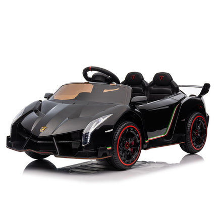 BH15- LEADZM Lamborghini Poison Small Dual Drive 12V 4.5AH with 2.4G Remote Control Sports Car Electric Car Black - Likeshoppe 