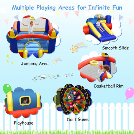 BC1-Inflatable Castle Kids Bounce House with Slide Jumping - Likeshoppe 