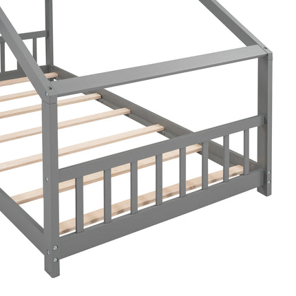 AS10- Twin Size House Bed Wood Bed - Likeshoppe 
