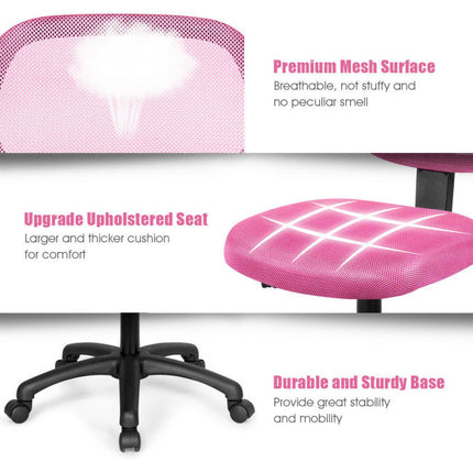 AV5- Low-back Computer Task Office Desk Chair with Swivel Casters for Kids - Likeshoppe 