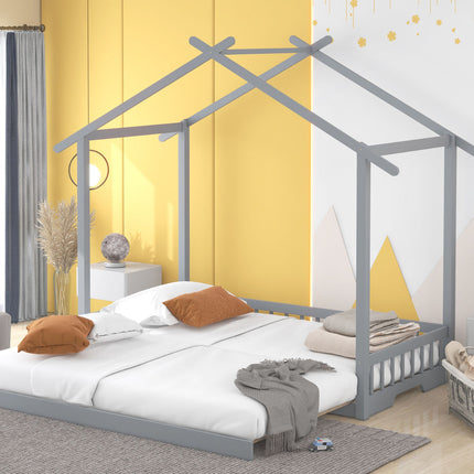 AS7- Extending House Bed, Wooden Daybed, - Likeshoppe 