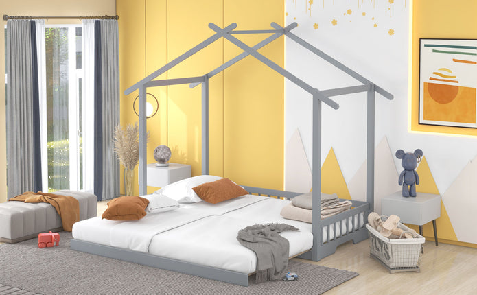 AS7- Extending House Bed, Wooden Daybed, - Likeshoppe 