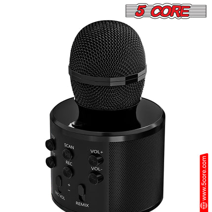 CC20- 5 Core Karaoke Wireless Microphones Bluetooth • w Stereo Mic Speaker • Portable Recording Microfono Inalambrico • SD Card & USB • Gifts Music Toys for Kids and Adults All Age- WM SPK BLK - Likeshoppe 