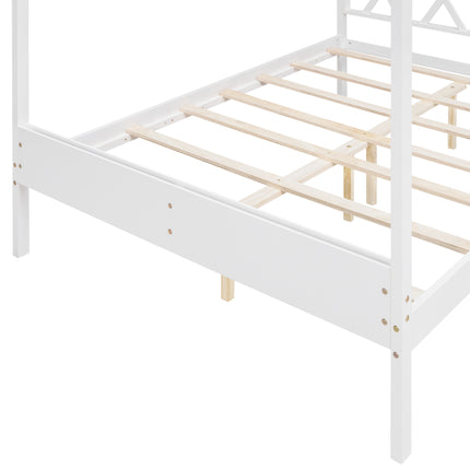 AS27- Full Size Wood House Bed with Storage Space - Likeshoppe 