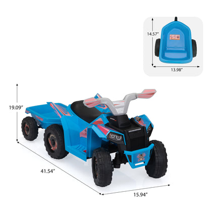 BH9- Children's Beach Car - with Trailer - Blue - Likeshoppe 
