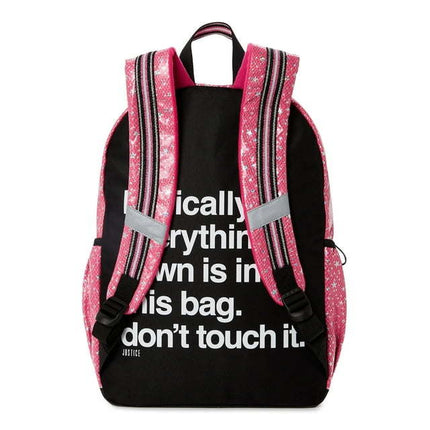 BZ1- Justice Girls 17" Laptop Backpack, Lunch Tote and Pencil Case, 3-Piece Set Pink Star Print - Likeshoppe 