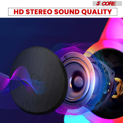 CC17- 5 Core Karaoke Machine Bluetooth Portable Singing PA Speaker System w Cool DJ Light Support FM + TWS + USB + Memory Card + AUX + REC Party Speakers Includes Two Wireless Mics PLB 12X1 2MIC - Likeshoppe 