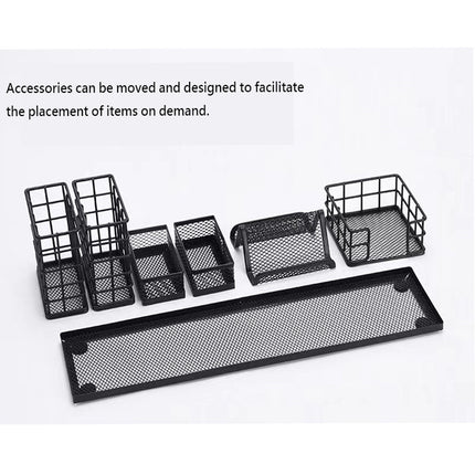 BY1- Small Desk Storage Box, Mesh Multifunctional Office Supplies 6-piece set - Likeshoppe 