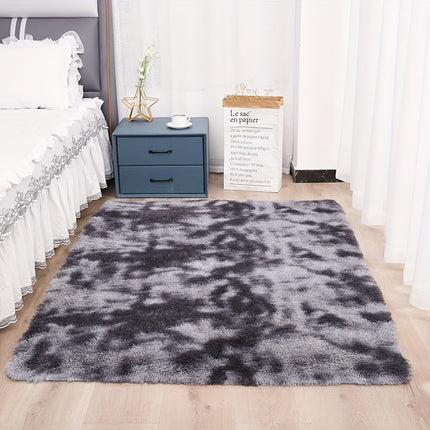 AR6- 1pc, High Pile Tie-Dyed Shaggy Rug for Living Room and Bedroom - Fire Retardant, Machine Washable, Anti-Skid, Faux Fur, Plush Carpet - Perfect for Nursery Decor