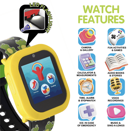 CB18- iTech Jr Kids Boys Frog Smartwatch with On Ear Light up Bluetooth Headphones - Likeshoppe 