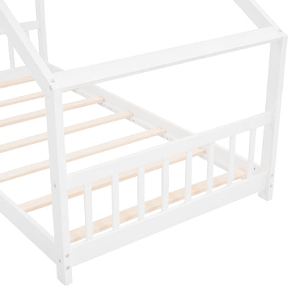 AS10- Twin Size House Bed Wood Bed - Likeshoppe 