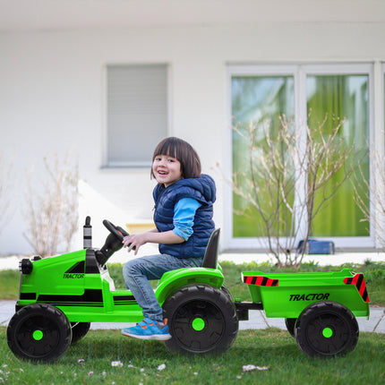 BH19- Toy Tractor with Trailer,3-Gear-Shift Ground Loader Ride On with LED Lights - Likeshoppe 
