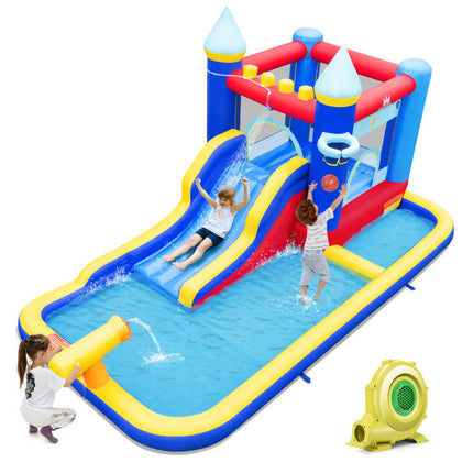 BC14- Inflatable Water Slide Bounce House with 680W Blower and 2 Pools - Likeshoppe 