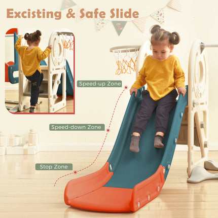 BB22- Kids Swing-N-Slide with Bus Play Structure; Freestanding Bus Toy with Slide&Swing for Toddlers; Bus Slide Set with Basketball Hoop - Likeshoppe 
