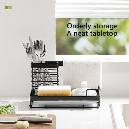BY3- Kitchen Supplies Cloth Rack New Sponge Cloth Drain Rack with Chopstick Tube Easy Storage Storage Shelf Kitchen Sorting Rack - Likeshoppe 