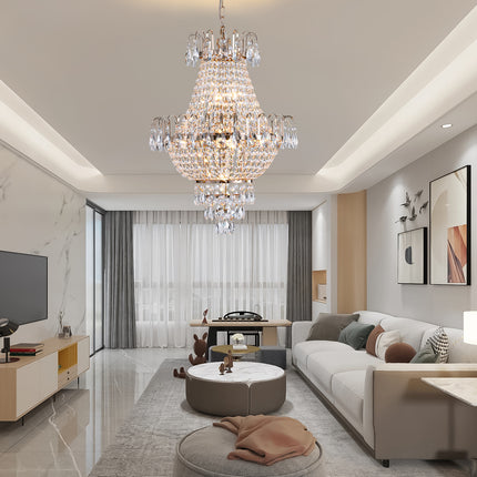 BX3- Gold Crystal Chandeliers,Large Contemporary Luxury Ceiling Lighting for Living Room Dining Room Bedroom Hallway - Likeshoppe 