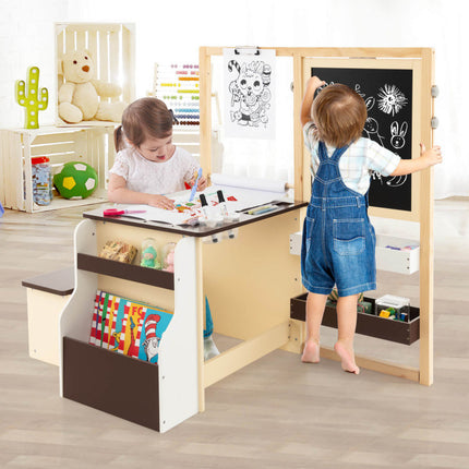 BM2- Kids Art Center Wooden Table Bench Set - Likeshoppe 