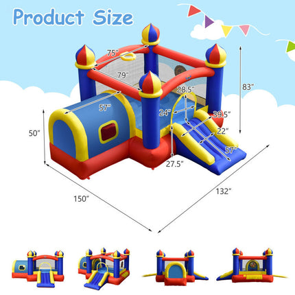BC1-Inflatable Castle Kids Bounce House with Slide Jumping - Likeshoppe 