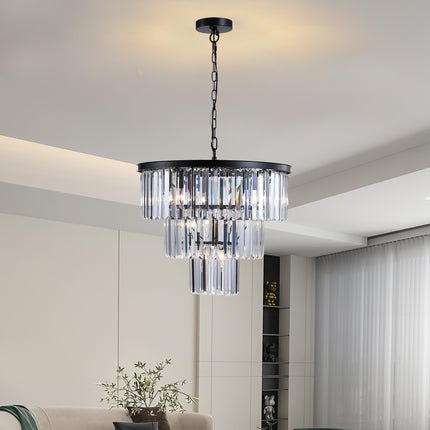 BX4- Black Luxury Crystal Chandelier Modern Chandeliers Lights Fixture Hanging Pendant Light Fixture for Dining Room Bedroom Living Room Dia 19.7 Inch-Black - Likeshoppe 
