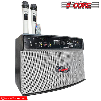 CC23- 5 Core Subwoofer System with Bluetooth/ 40W Active Speaker, Digital Display, 8 Ohm, with AUX, MIC, USB Input with Remote Control Ideal for Karaoke, Presentation, Meeting- Destiny - Likeshoppe 