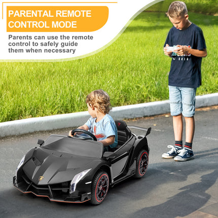BH15- LEADZM Lamborghini Poison Small Dual Drive 12V 4.5AH with 2.4G Remote Control Sports Car Electric Car Black - Likeshoppe 