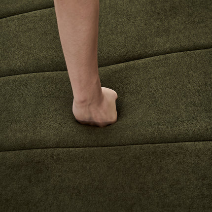 Likeshoppe Curved Modular Chenille Sectional Sofa – Green 4-Seat Semi-Circular Cloud Couch with Pillows for Living Room